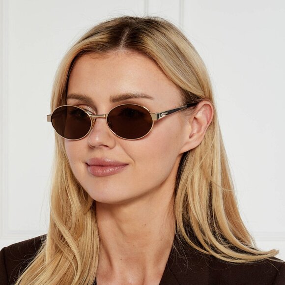 NWT SAINT LAURENT WOMEN GOLD SUNGLASSES - Picture 1 of 5
